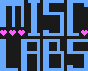 Light-blue text "Misc. Labs" with small hot-pink hearts.